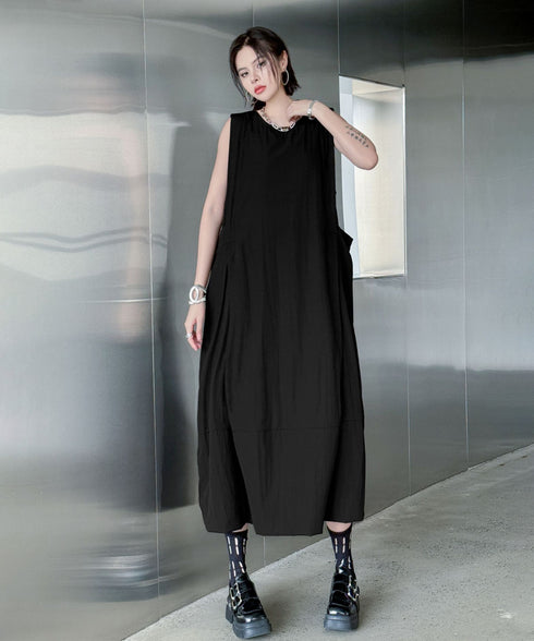 Simple Solid Sleeveless Dress