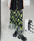 Neon Flower Pleated Skirt