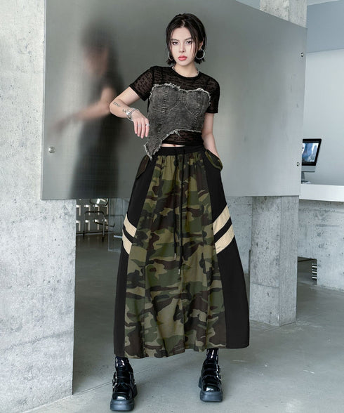 Denim Corset Mesh T-Shirts