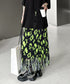 Neon Flower Pleated Skirt