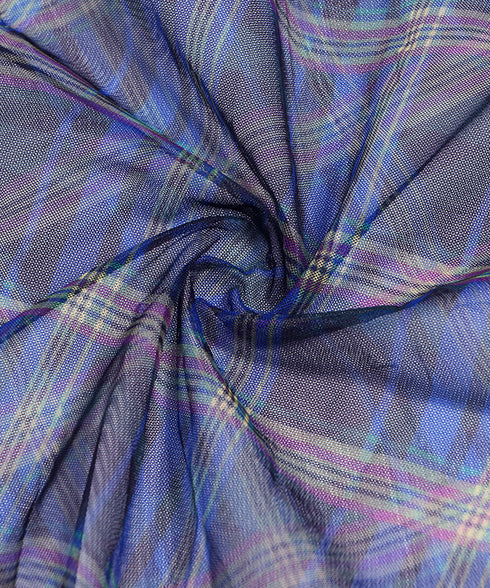 Madras Check Tulle Mesh Skirt