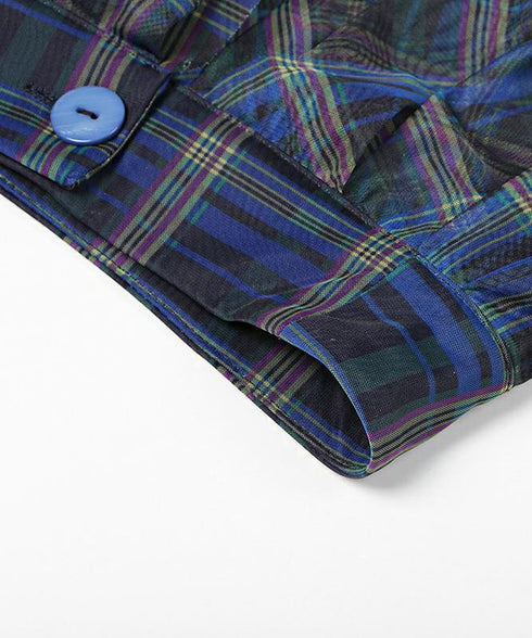 Madras Check Tulle Mesh Skirt