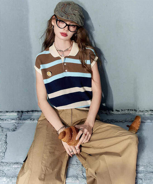 Border Polo Knit