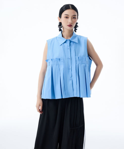 Beltline Pleat Blouse