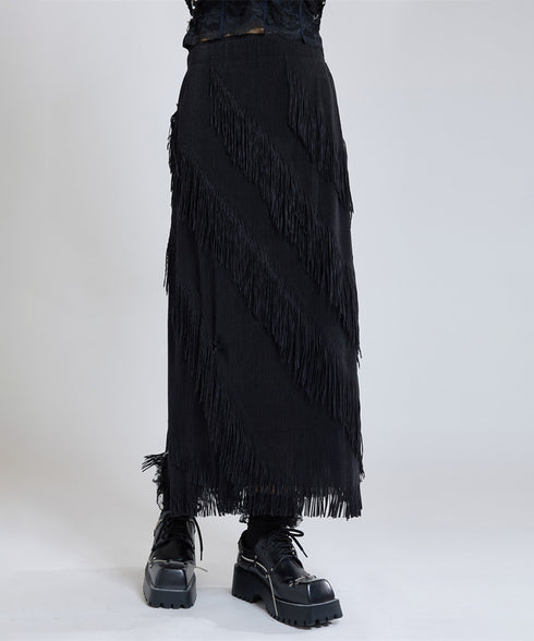 Slash Fringe Skirt