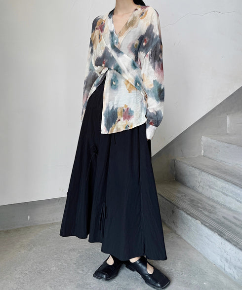 Inkflow Draped Blouse