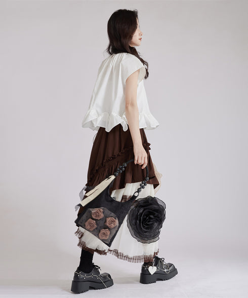 Big Flower See-Through Skirt