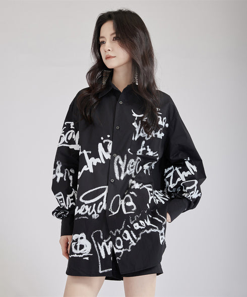 Graffiti Print Blouse