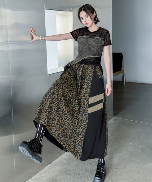 Denim Corset Mesh T-Shirts