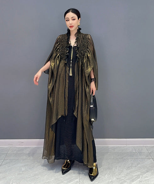 Shimmer Layered Cape Top