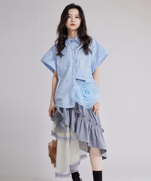 Big Flower See-Through Skirt