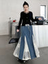 Cross Border Lace Denim Skirt