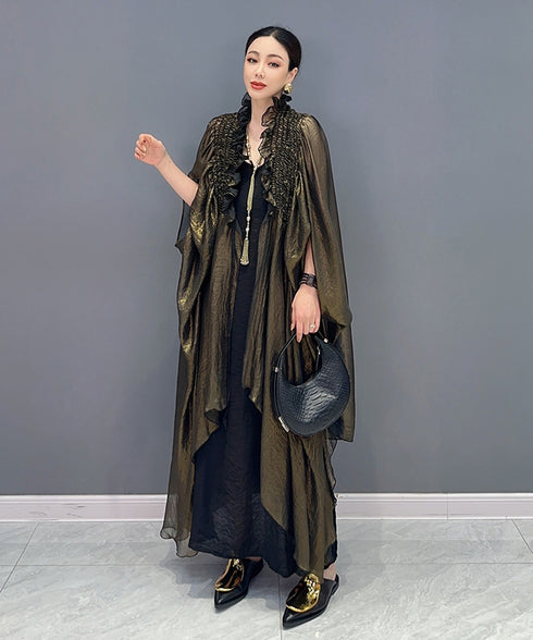 Shimmer Layered Cape Top