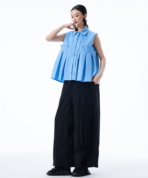 Beltline Pleat Blouse