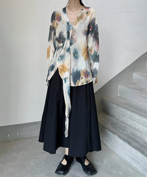 Inkflow Draped Blouse