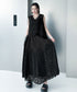 Bicolor Pleated Lace Skirt