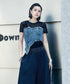 Denim Corset Mesh T-Shirts