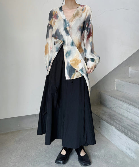 Inkflow Draped Blouse