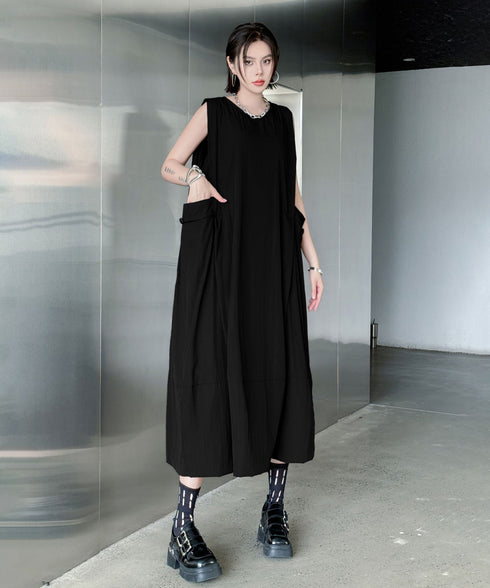 Simple Solid Sleeveless Dress