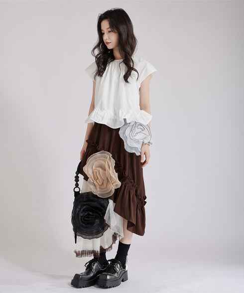 Big Flower See-Through Skirt