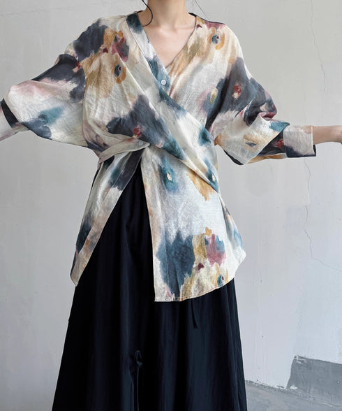 Inkflow Draped Blouse
