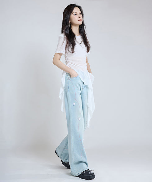 Petal Stitch Denim