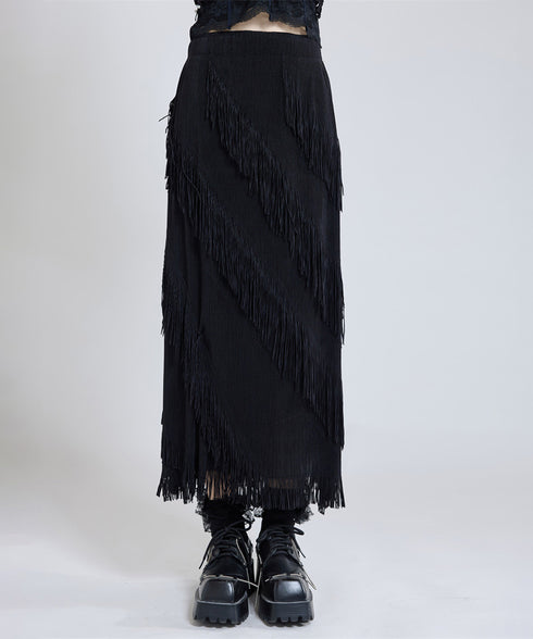 Slash Fringe Skirt