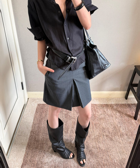 Ruched Open Toe Boots