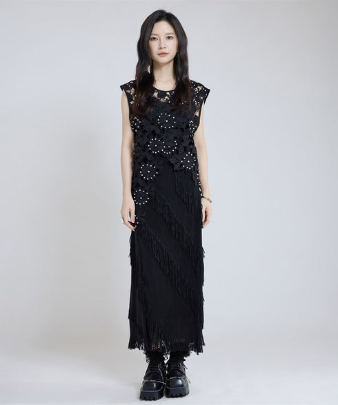 Slash Fringe Skirt