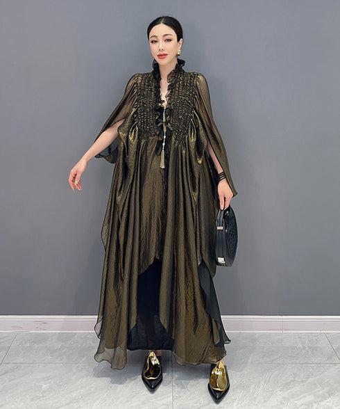 Shimmer Layered Cape Top