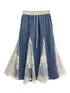 Cross Border Lace Denim Skirt