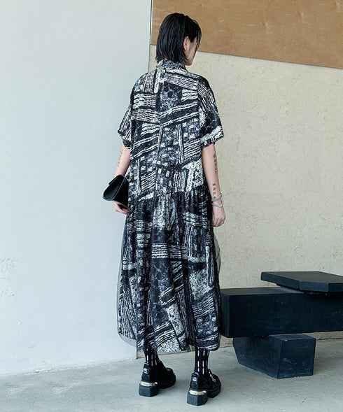 Noir Graphic Shirt Dress
