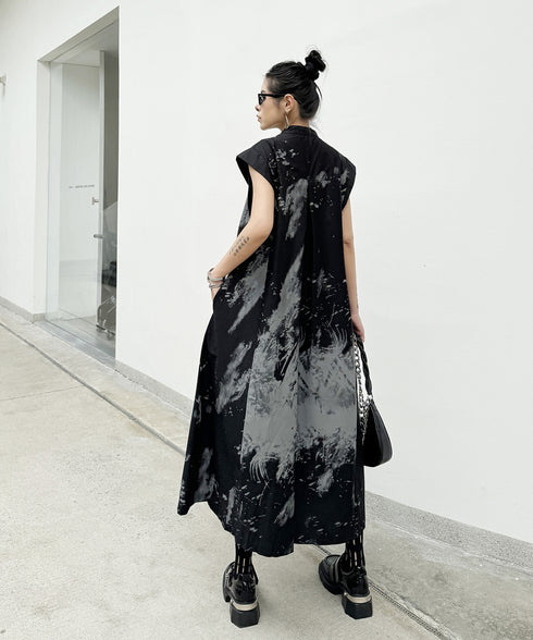 French Sleeve Print Dress