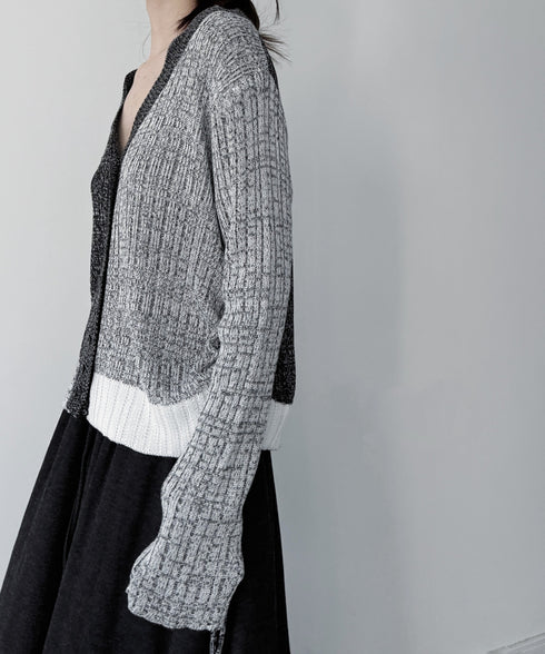 Layered Monochrome Cardigan