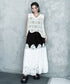 Bicolor Pleated Lace Skirt