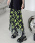 Neon Flower Pleated Skirt