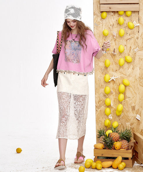 Lace Charm Graphic Top