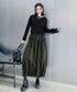 Cord Loose Suspender Skirt