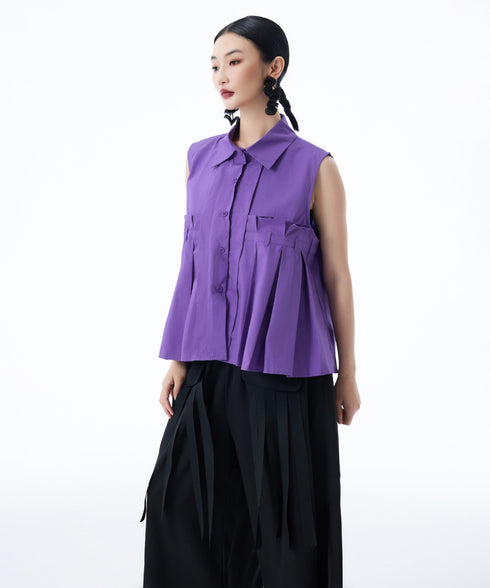 Beltline Pleat Blouse
