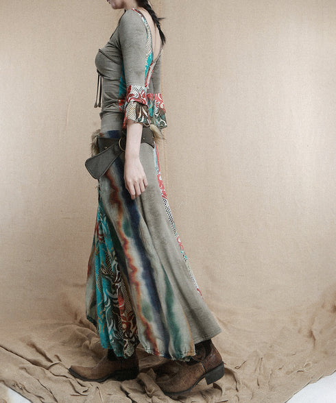 Bohemian Patchwork TieFront Top