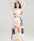 Patchwork Halter Maxi Dress