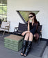 Ruched Open Toe Boots