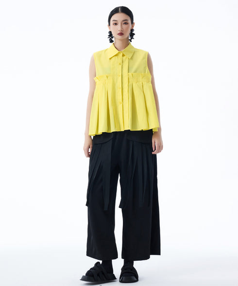 Beltline Pleat Blouse