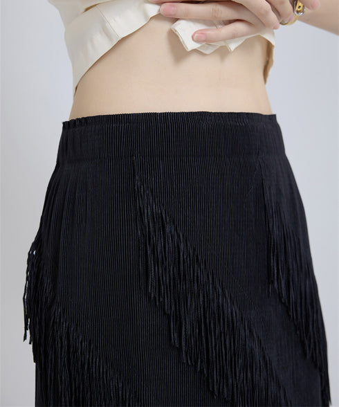 Slash Fringe Skirt