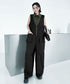 Contrast Collar Jumpsuit