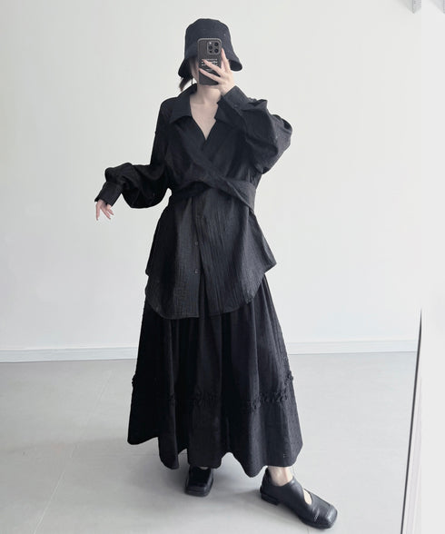 Crossover Texture Blouse