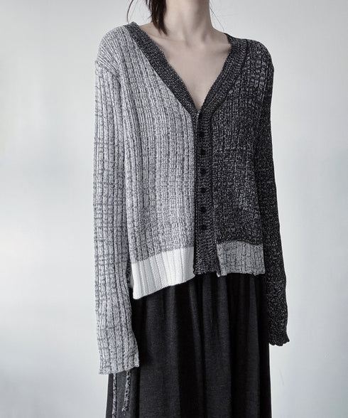 Layered Monochrome Cardigan