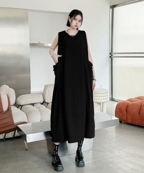 Simple Solid Sleeveless Dress