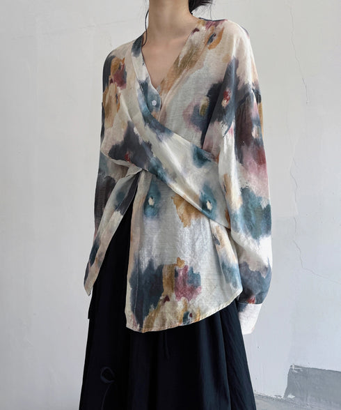 Inkflow Draped Blouse