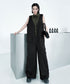 Contrast Collar Jumpsuit